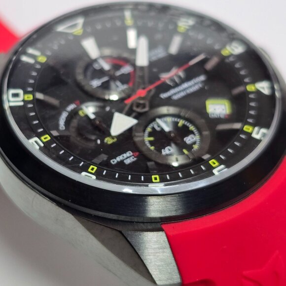Technomarine Men's Watch Ocean Quantum Chrono Black and Red TM-318134 - Picture 1 of 9